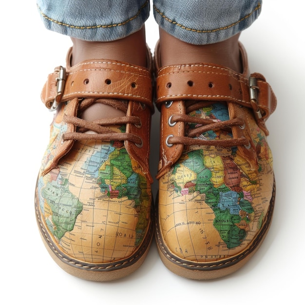 Zapatos con diseño de mapa