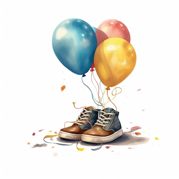 zapatos y globos de tamaño bebé para el embarazo