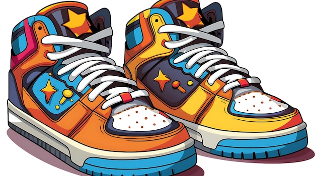 Foto zapatos de ilustrador en estilo de dibujos animados