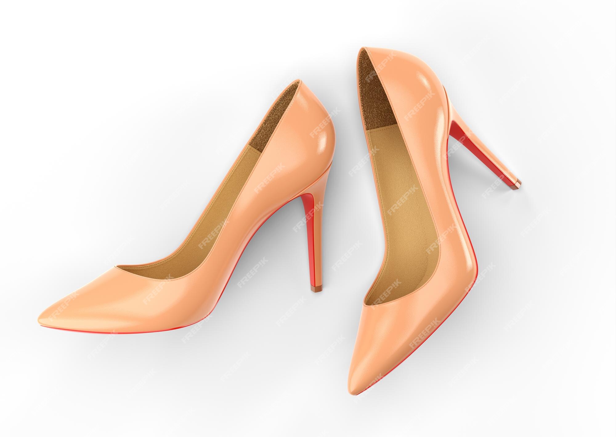 Zapatos de mujer con suela roja aislado sobre fondo blanco. vista superior. ilustración de renderizado 3d. | Premium