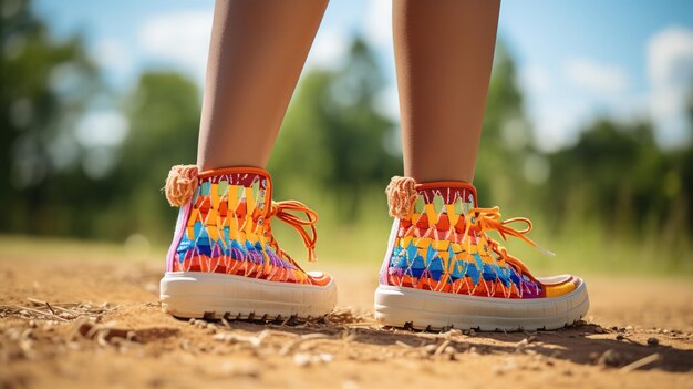 Zapatos de mujer en sus hermosos pies