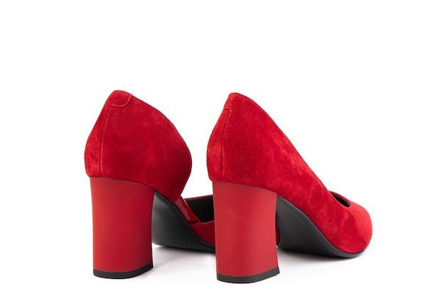 Zapatos de mujer de tacón alto de ante clásico y elegante Zapatos rojos con estilo en tacones altos