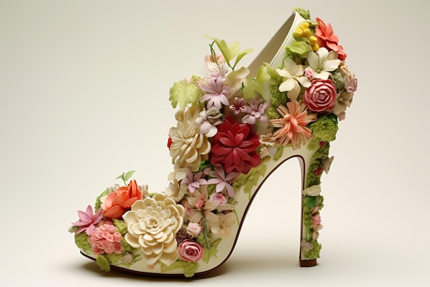 Zapatos de novia con flores