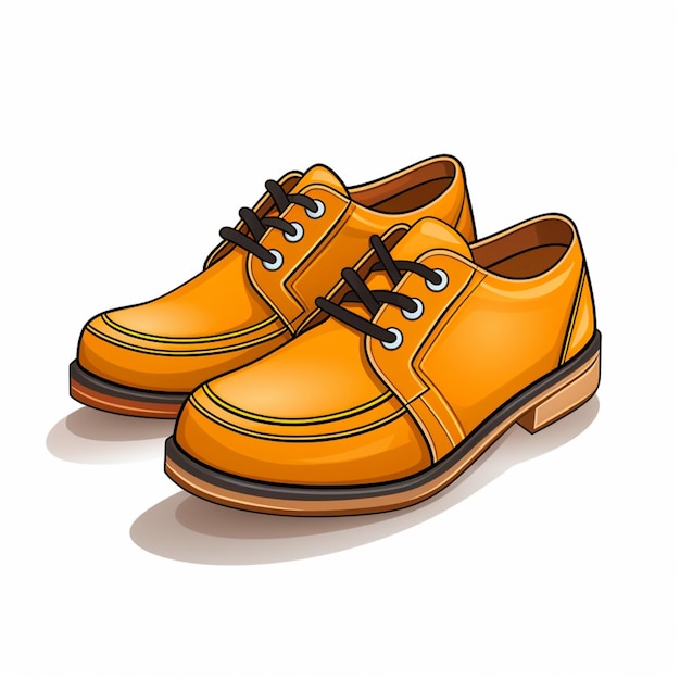 Zapatos planos 2d ilustraciones de dibujos animados en fondo blanco alto