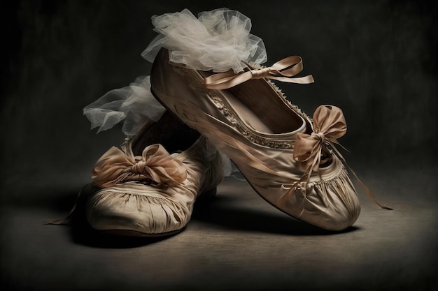 Zapatos de punta zapatos de ballet Lazo de cinta en el rendimiento de zapatos de punta en el teatro