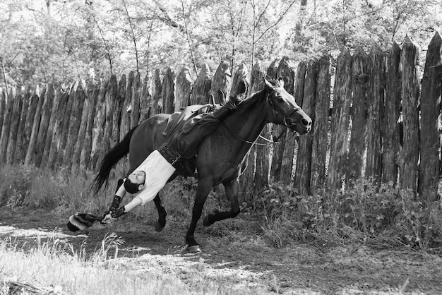 Zaporozhye cosaco del ejército de Zaporozhye en traje nacional a caballo