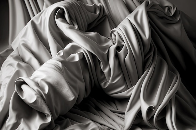 Zarte graue Seidenbettwäsche auf dem Bett