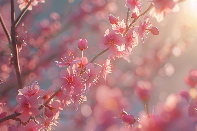 Zarte Kirschblüten in Blüte Oktan-Rendering