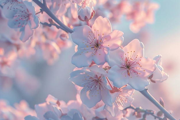 Zarte Kirschblüten in voller Blüte