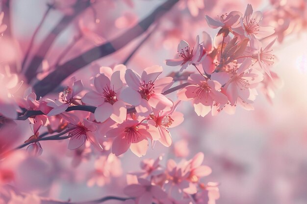 Zarte Kirschblüten in voller Blüte