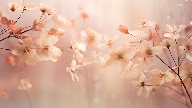 Zarte rosa Blumen für den 8. März-Ferien-Generative KI