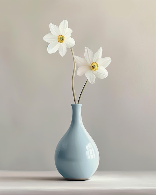 Zarte weiße Blumen in einer Vase