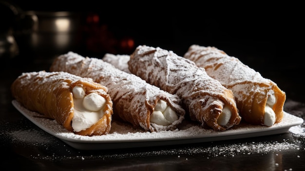 Zartes Cannoli mit Zuckerpulver