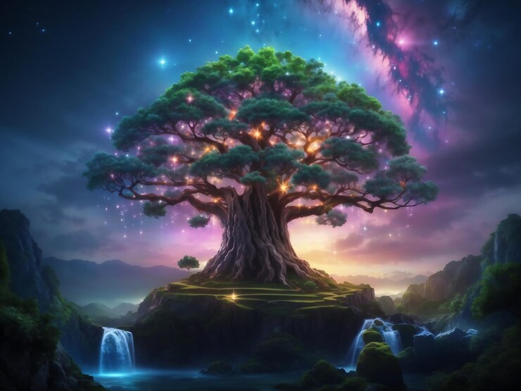 Zauberbaum aus der von der Welt generierten Welt