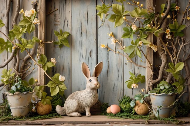 Foto zauberhafte osterhase-dekorationskollektion