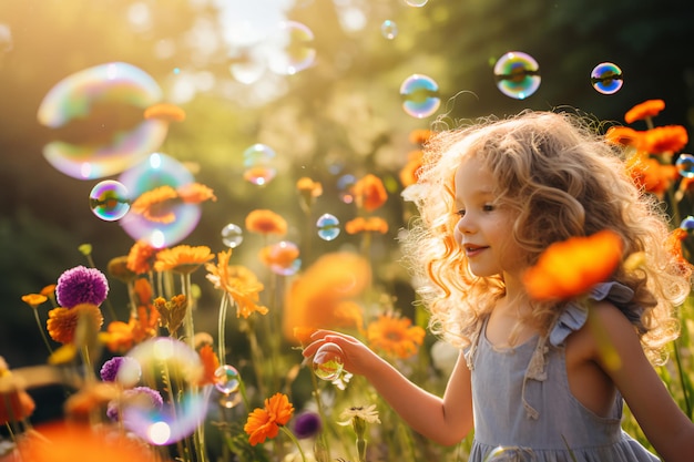 Zauberhafte Sommer-Flucht: Kleine Mädchen entfesseln die Magie im Freien
