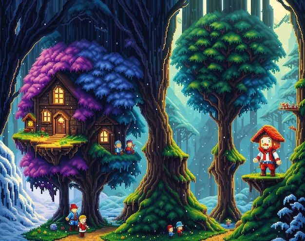 Zauberhafter Einband „Pixel-Abenteuer“ für das Kinderbuchset „Dunkle Wälder“.