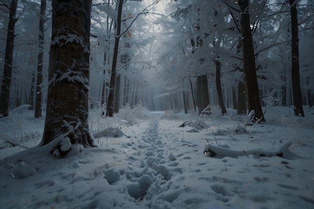 Zauberwald Frost Schnee bedeckte Weihnachten