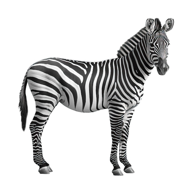 Zebra aislada sobre un fondo transparente