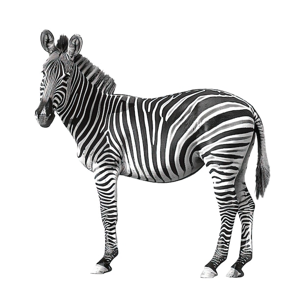 Zebra aislada sobre un fondo transparente