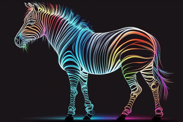 Zebra com cor pastel neon