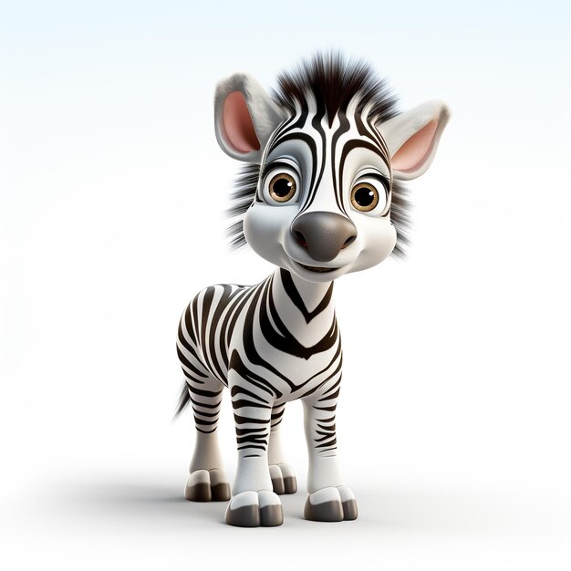 Zebra de dibujos animados en 3D