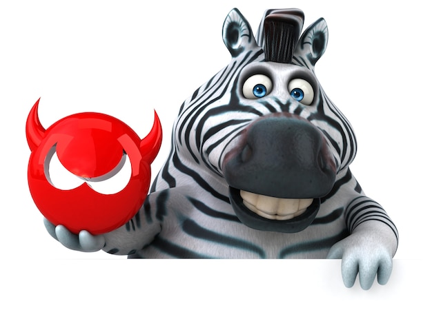 Zebra divertida - ilustração 3D