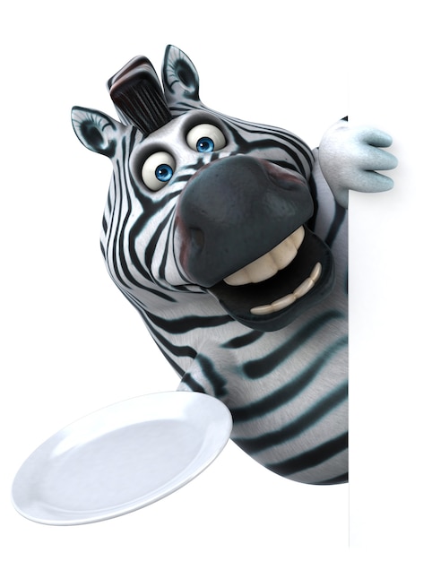 Zebra divertida - ilustração 3D