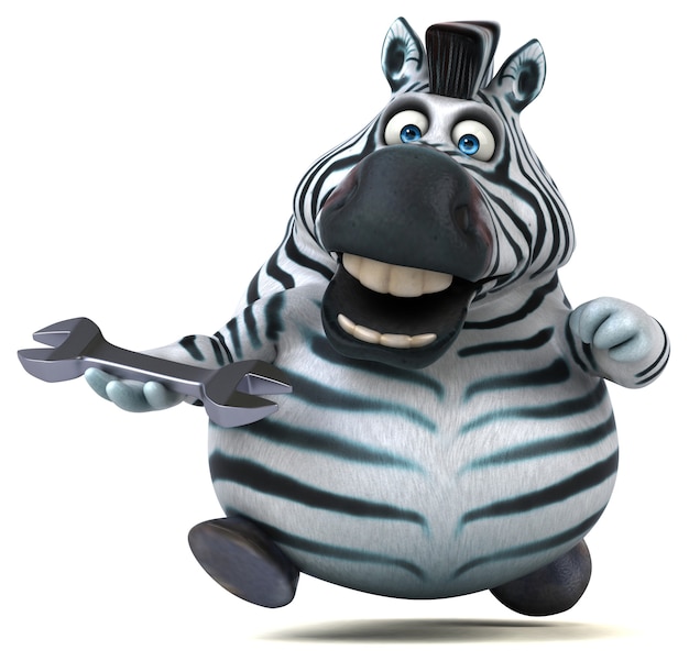 Zebra divertida - ilustração 3D