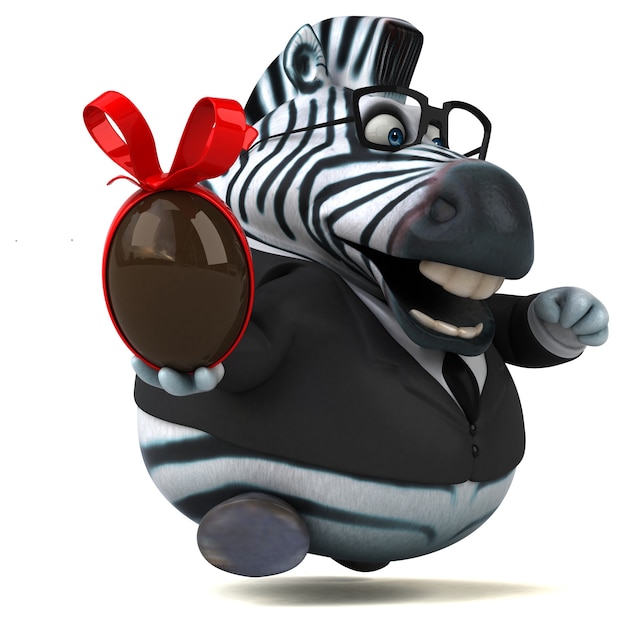 Zebra divertida - ilustração 3D