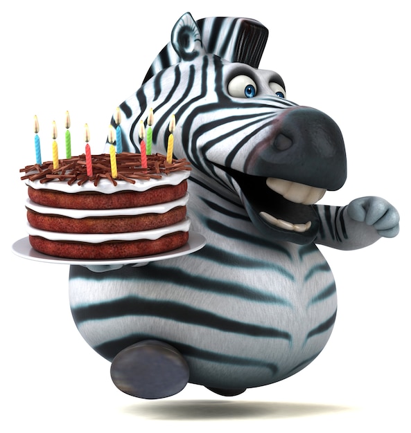 Zebra divertida - ilustração 3d