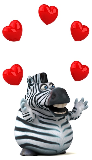 Zebra divertida - ilustração 3d