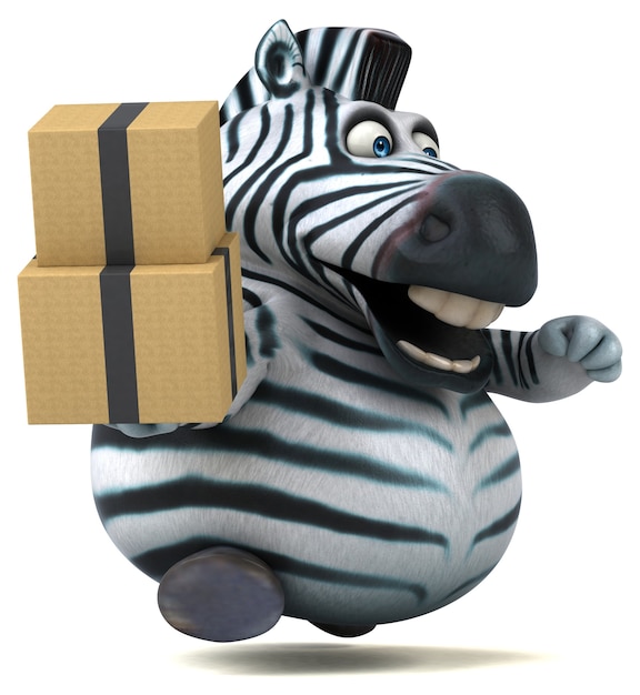 Zebra divertida - ilustração 3d