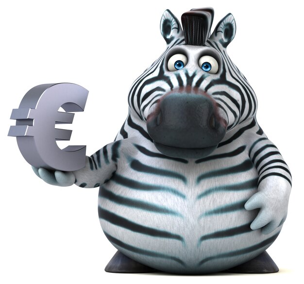 Zebra divertida - ilustração 3D