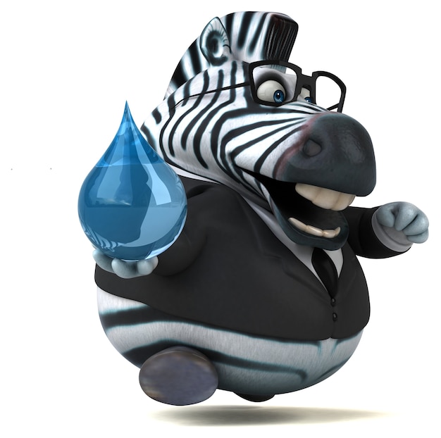 Zebra divertida - ilustração 3D