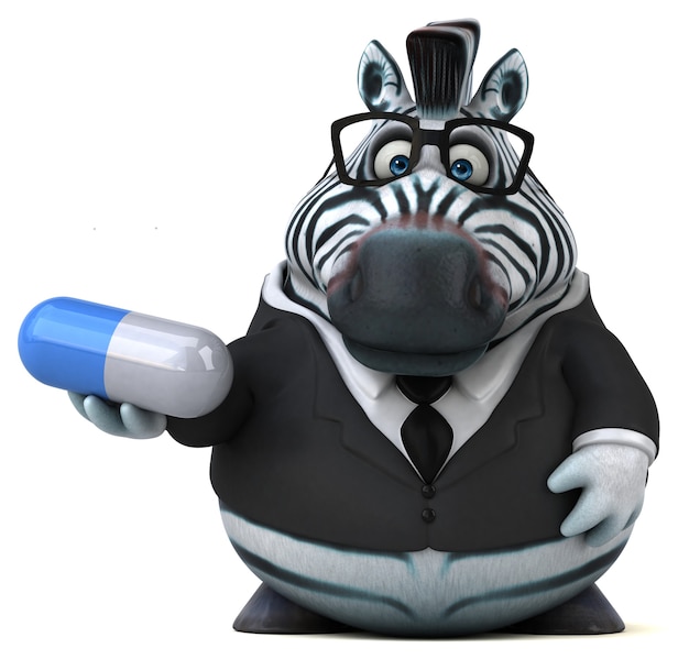 Zebra divertida - ilustração 3D