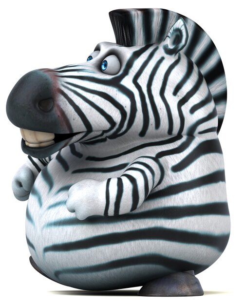 Zebra divertida - ilustração 3D