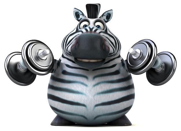 Zebra divertida - ilustração 3d