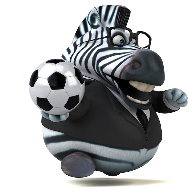 Zebra divertida - ilustração 3D