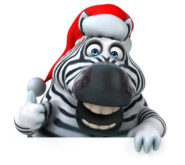 Zebra divertida - ilustração 3D