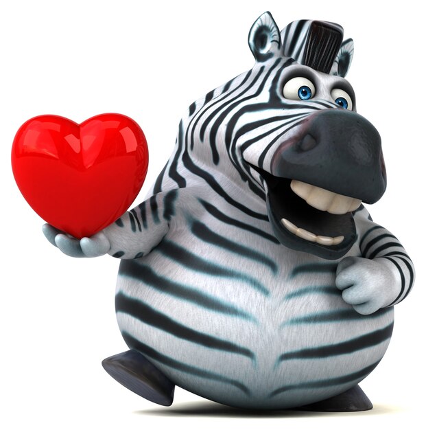 Zebra divertida - ilustração 3D