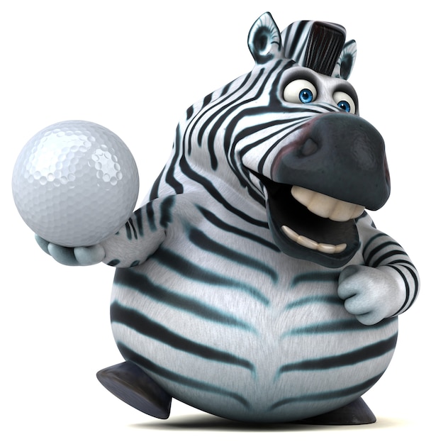 Zebra divertida - ilustração 3D