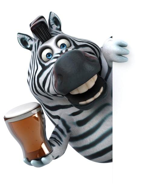 Zebra divertida - ilustração 3D