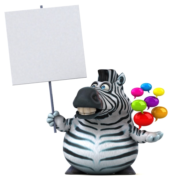 Zebra divertida - ilustração 3D