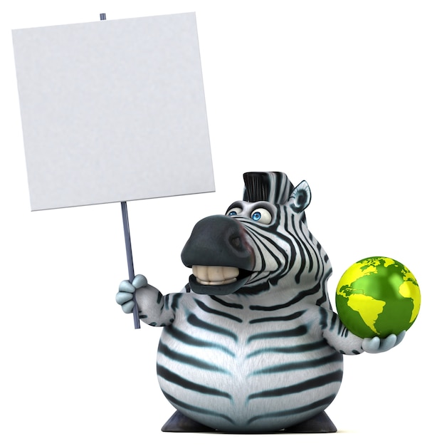 Zebra divertida - ilustração 3D