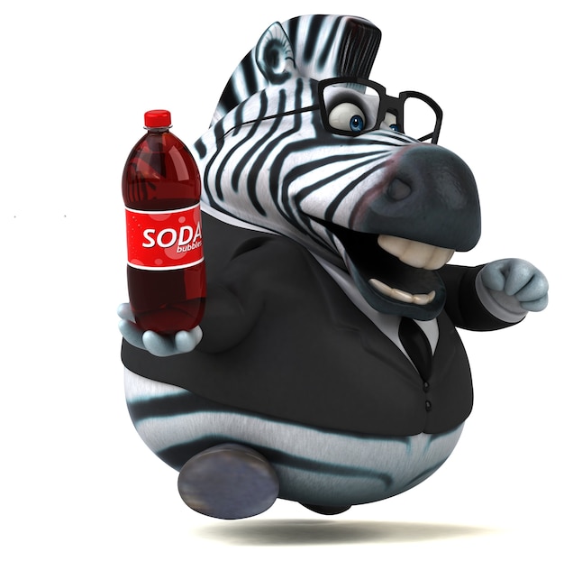 Zebra divertida - ilustração 3D