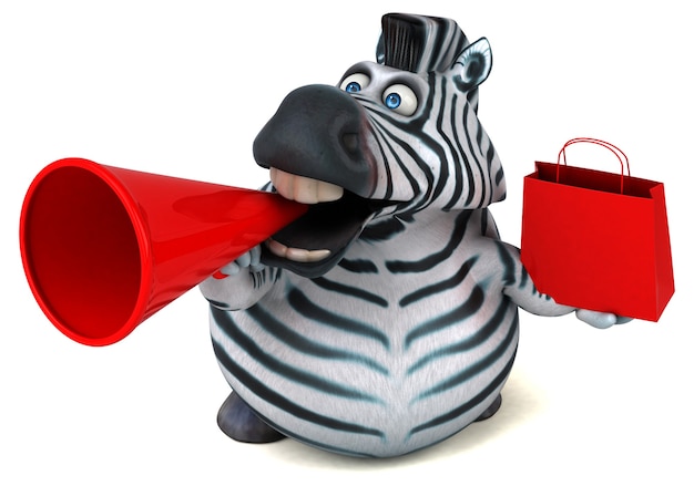 Zebra divertida - ilustração 3D