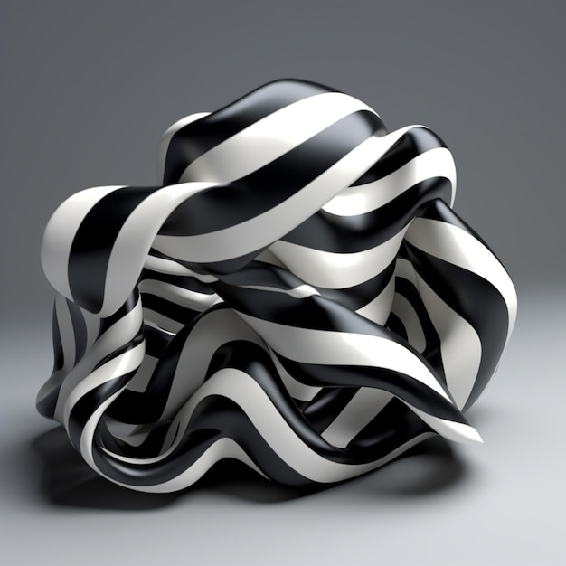 Zebra-Druck-Design auf einem schwarz-weißen Objekt generative ai