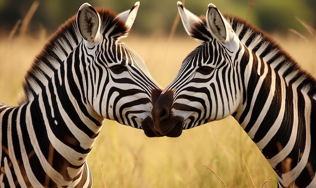 Zebra Duo de pé lado a lado