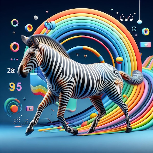 Foto zebra em 3d